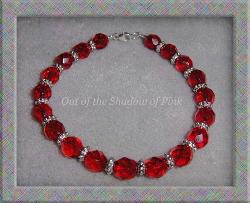 Czech Ruby Fire Polished Glass Bracelet  (click to enlarge)
