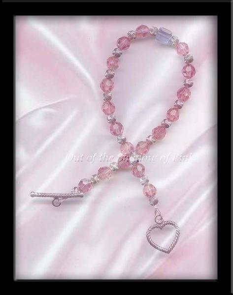 Male Breast Cancer Awareness Swarovski Crystal Bracelet